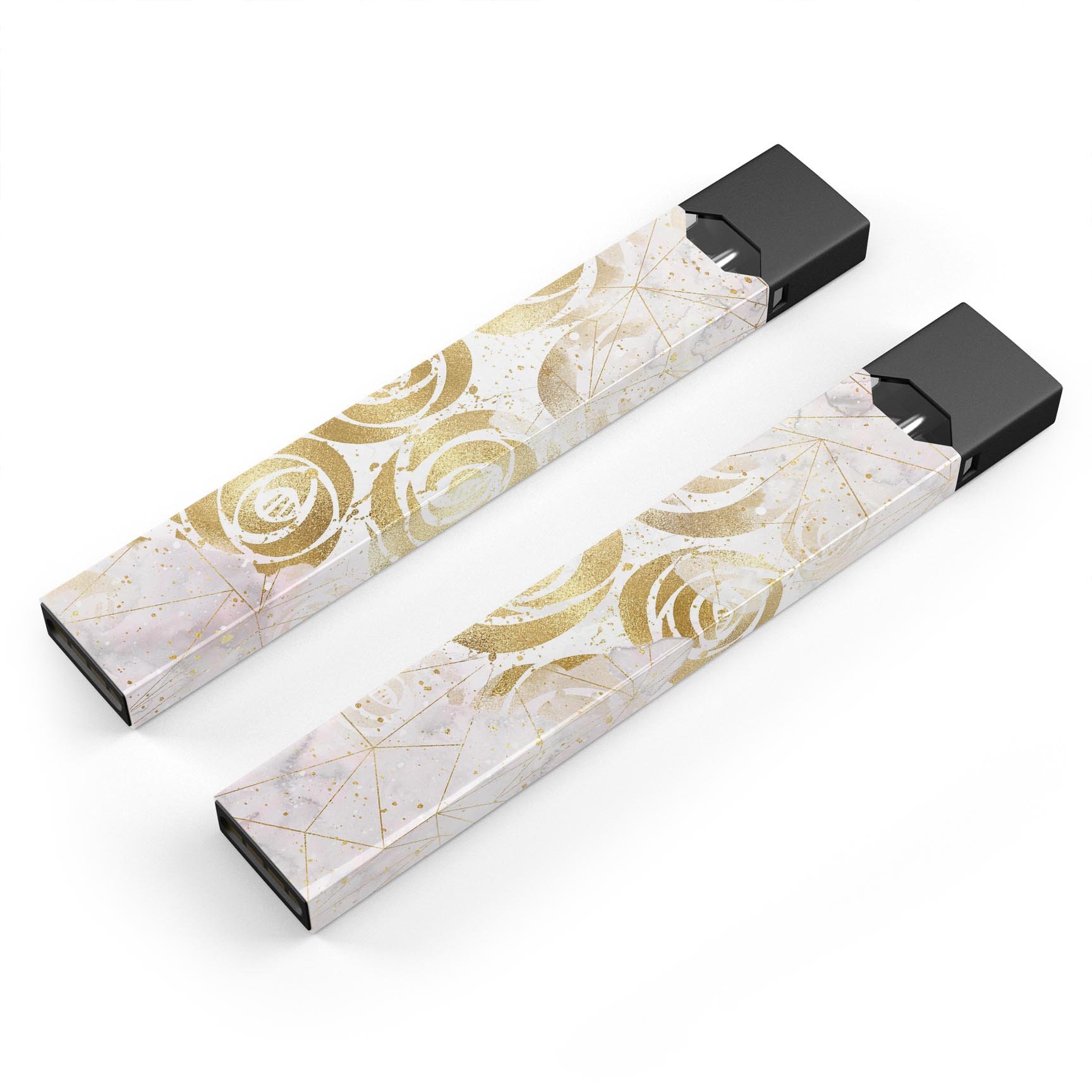 Karamfila Watercolor & Gold V14 skin-wrap for JUUL device, showcasing vibrant colors and premium design.